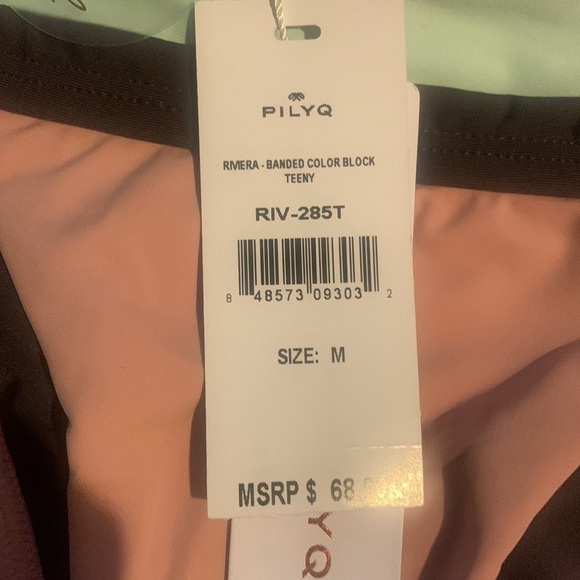 PilyQ Womens Rivera Banded Colorblock Swim Bottom - Picture 9 of 10